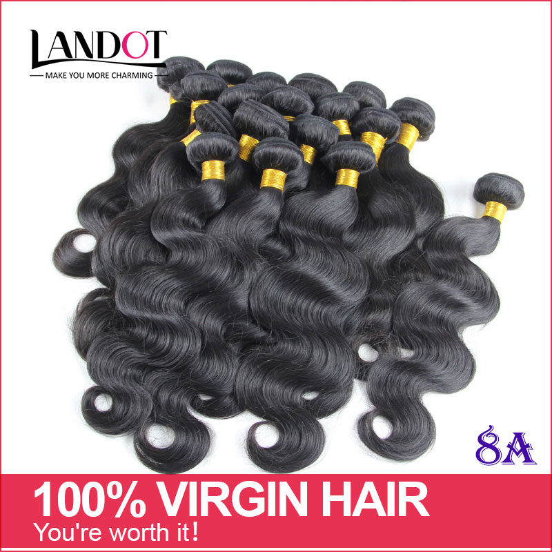 Brazilian Body Wave Hair Human Hair Weaves Wavy 4 Bundles Lot Unprocessed 8A Brazilian Hair Extensions Natural Color Double Weft Tangle Free