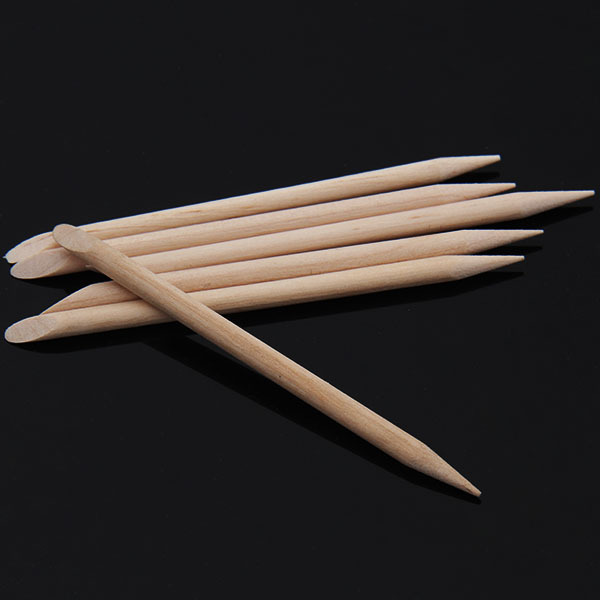 Wholesale-Hot Sale 100x ORANGE WOOD CUTICLE STICKS HOOF PUSHER NAIL TOOL MANICURE PEDICURE NAIL ART