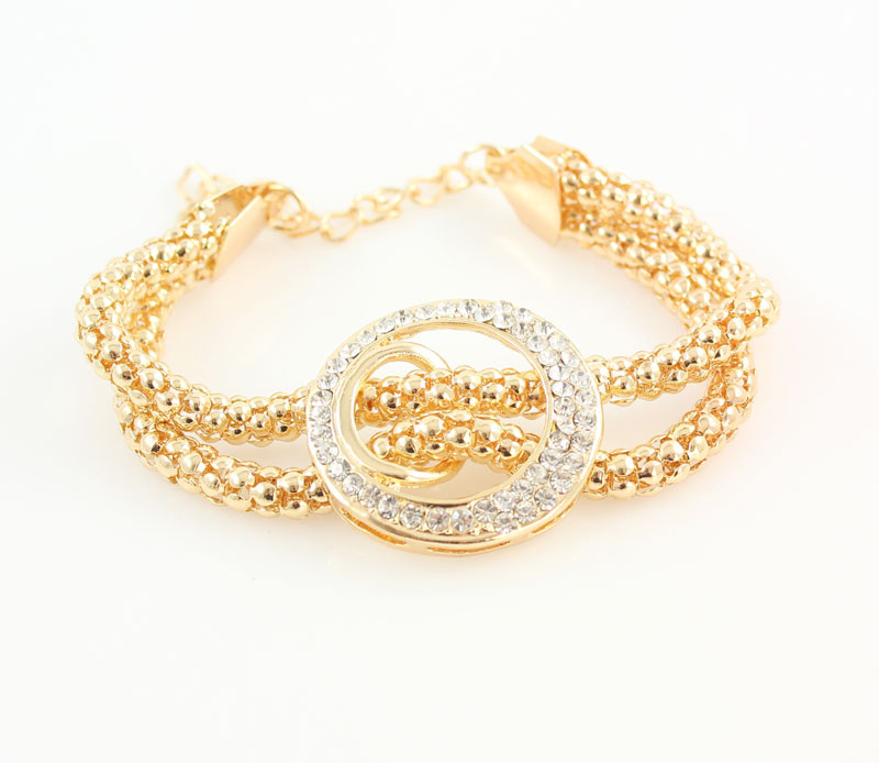 Hot Sale Nigerian Wedding African Beads Jewelry Sets Fashion Women Dubai 18K Gold Plated Tassel Necklace Earrings Bracelet Ring Jewelry Set