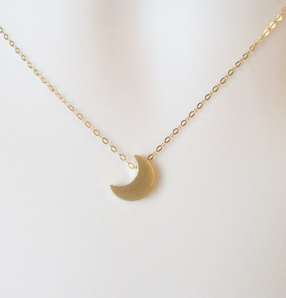 30PCS- N129 Gold Silver Cute Small Half Moon Necklace Simple Crescent Moon Necklace Little Galaxy Moon Necklaces for Ladies Girl