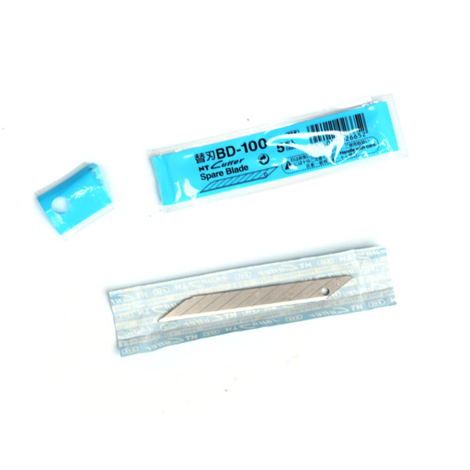 Genuine NT Cutter BD-100 Replacement Blades - 30° 9mm Pointed Utility Knife Blades for Craft, Vinyl Wrap & Leather, 50-Pack Stainless Steel Spare Blad