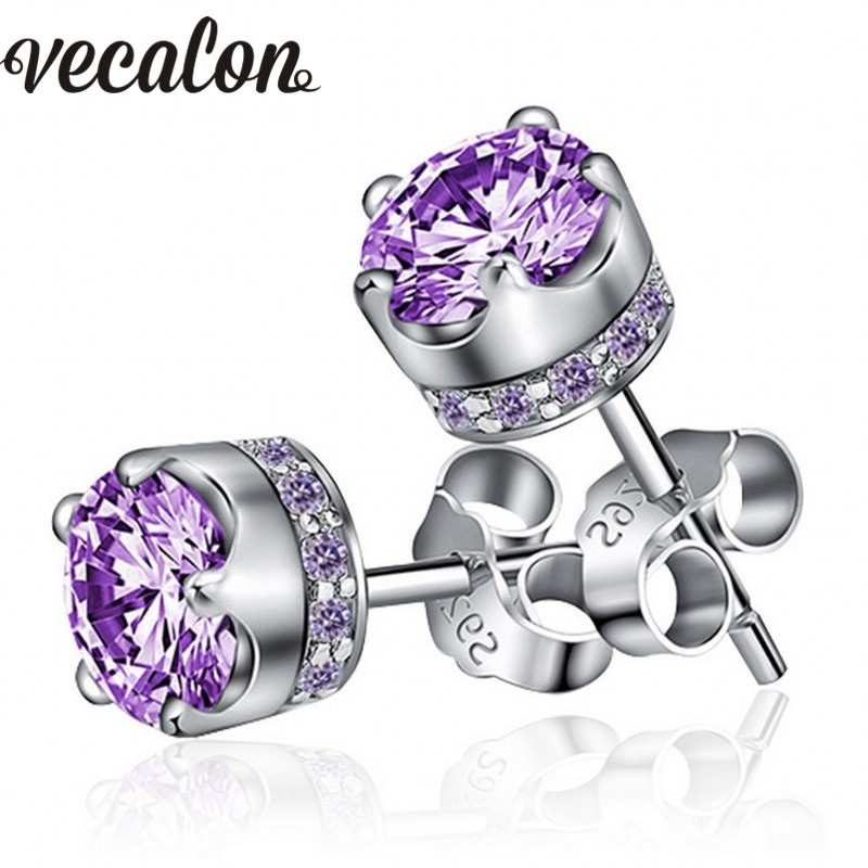 Vecalon office Lady Crown Jewelry earrings Crystal 2ct 5A Cz 925 Sterling silver Party wedding Stud Earrings for women
Vecalon office Lady Crown Jewelry earrings Crystal 2ct 5A Cz 925 Sterling silver Party wedding Stud Earrings for women
