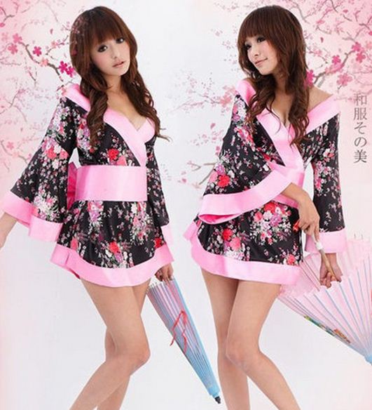 151206 On Sale 2014 lady japan sleepwear Sexy Chemises Kimono Japanese Dress Cosplay Costume Intimates sexy lingerie ightdress
