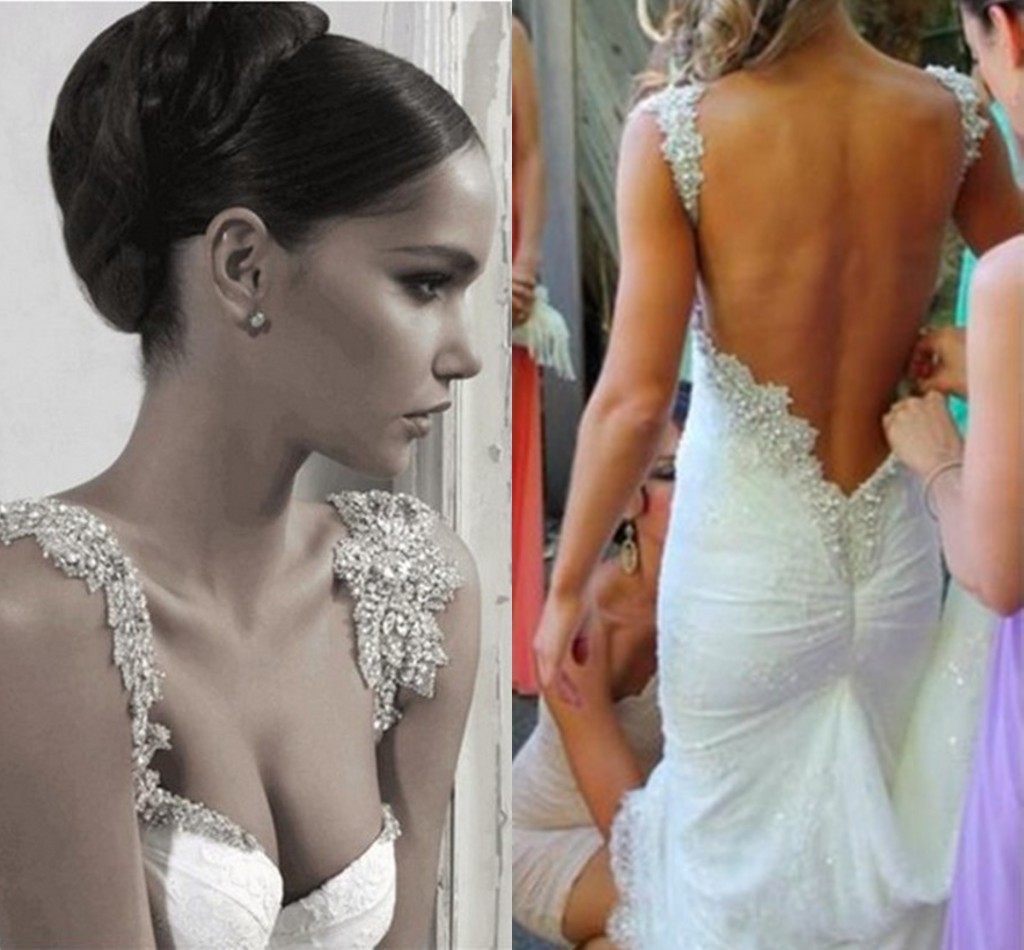 Mermaid Long Wed Wedding Dress White Sweetheart Tank Sleeveless Floor Length Court Train Bridal Gown Beading Backless Lace Wedding Dresses