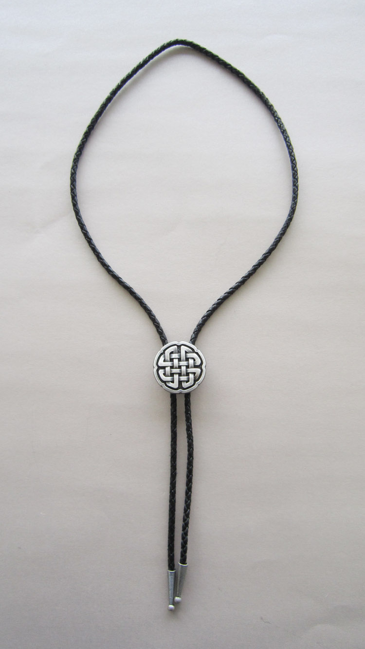 Original Antique Real Silver Plated Celtic Knot Bolo Tie Necklace BOLOTIE-070SL Free Shipping Brand New In Stock