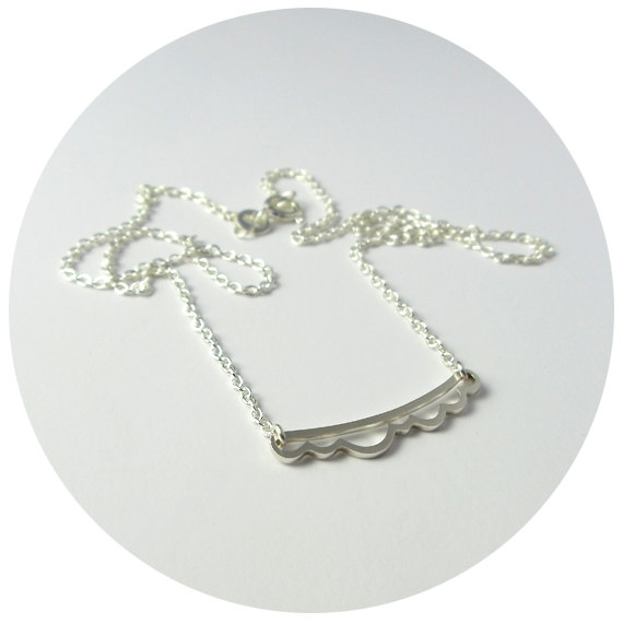 10PCS Ocean Wave Bar Necklace Open Cloud Necklaces Scalloped Pendant Necklace Beach Necklaces Simple Geometric Chevron V Necklaces
