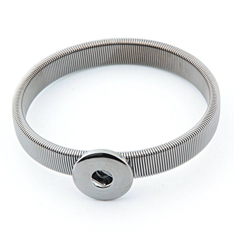 18mm snap button charm Elasticity Bracelet bangle silver gold chain snaps buttons Bracelets Jewelry for women men