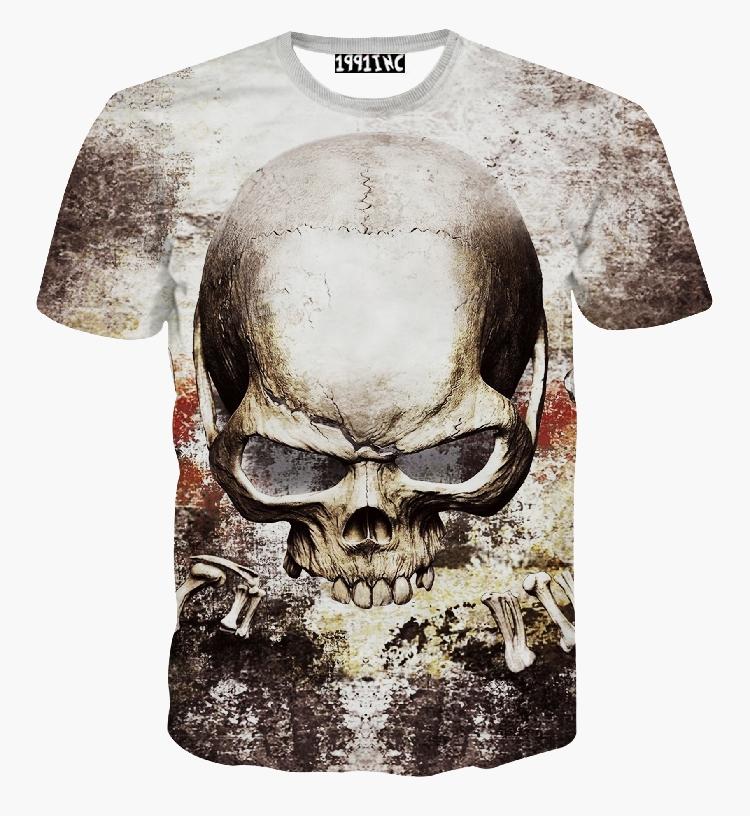 FG1509 men's women's Harajuku style Art White Skull printed 3d t shirt new Harajuku fashion t-shirt Tops Tees free shipping