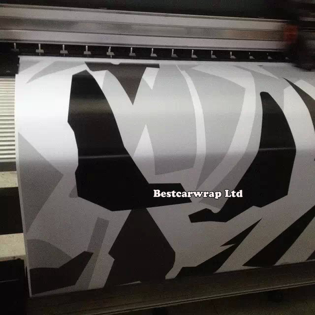 Black white Grey Arctic Camouflage / Camo Vinyl For Car Wrap Pixel Camo Sticker Film with air release Vehicle graphic Size:1.52 x 30m/Roll