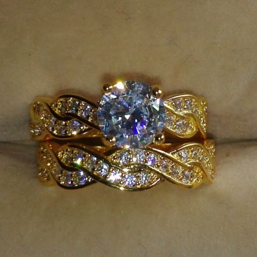 Gold Topaz Ring Wedding Jewelry | 6/7/8 Sizes