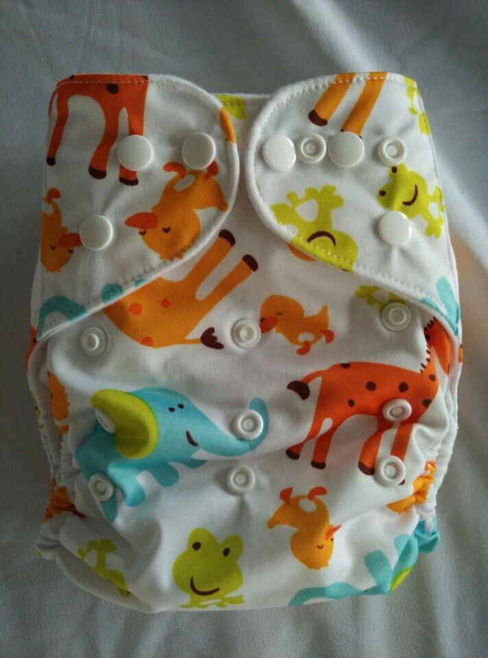 2016 hot sale Wholesale 10pcs Cartoon Baby Diapers Nappies without Inserts Double Row Snaps Prints baby Diapers