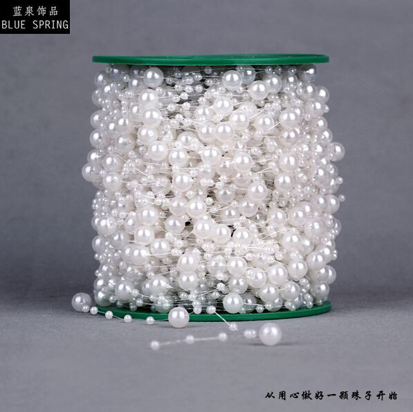 60 Meters Fishing Line Pearls Beads Chain Garland Flowers Wedding Party Decoration Bead Chain Imitation Pearls Colorful Cheap Supp