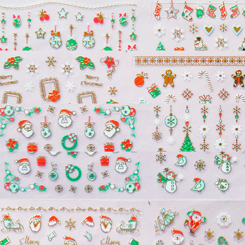 Christmas 3D Nail Art Sticker Decoration 12 Pack Different Style Nail Art Stickers, Multi
Christmas 3D Nail Art Sticker Decoration 12 Pack Different Style Nail Art Stickers, Multi