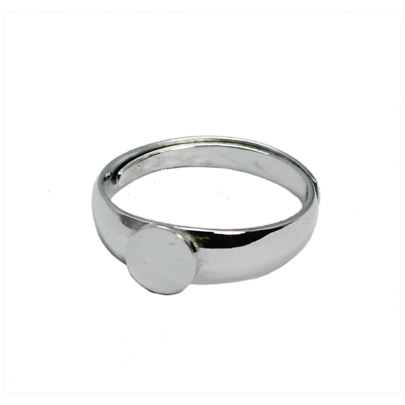 Beadsnice 925 Sterling Silver Ring Blanks Cabochon Setting 6 mm Round Cabochon Base Adjustable Finger Rings Handmade Findings ID 33486