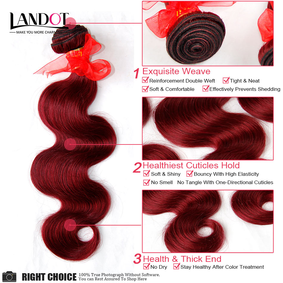 Burgundy Wine Red 99J Brazilian Body Wave Virgin Human Hair Weave Bundles Peruvian Malaysian Indian Cambodian Mongolian Hair Extensions