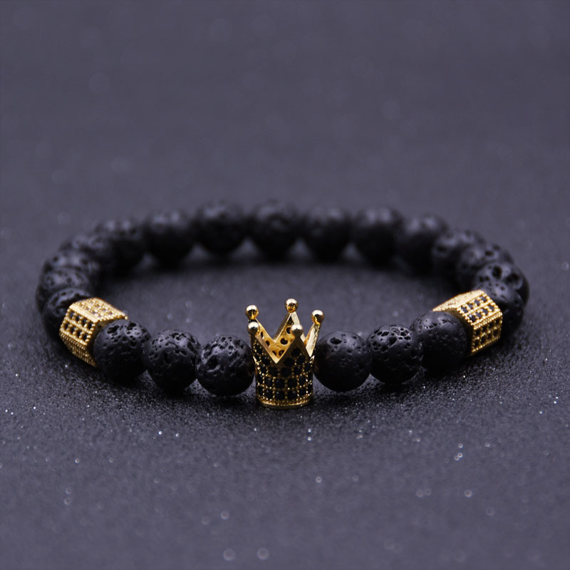 Imperial Crown & Stoppers Bracelets Black Lava Stone Natural Stone Beads Bracelet For Women Men Jewelry Pulseras Mujer
Imperial Crown & Stoppers Bracelets Black Lava Stone Natural Stone Beads Bracelet For Women Men Jewelry Pulseras Mujer