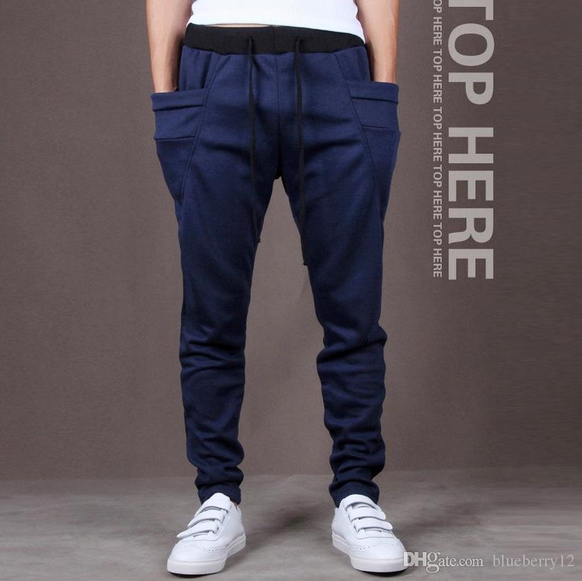 New Mens Joggers Fashion Harem Pants Trousers Hip Hop Slim Fit Sweatpants Men for Jogging Dance 8 Colors sport pants M~XXL