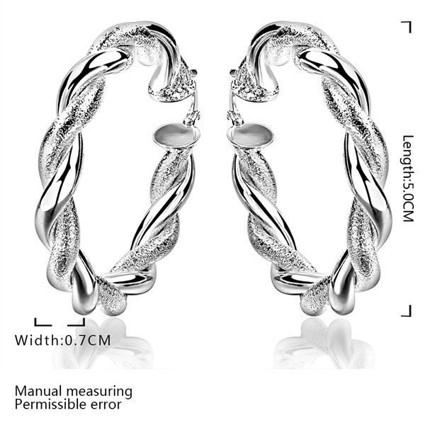 Brand new sterling silver plate Rough twine ring earrings DFMSE591,women's 925 silver Dangle Chandelier earrings 10 pairs a lot factory
