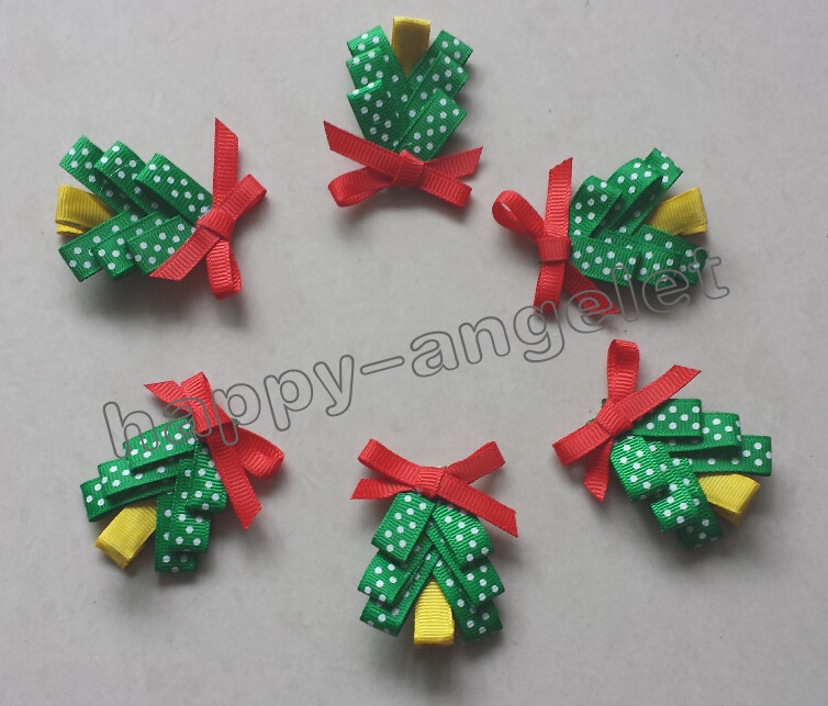 50pcs 2" Christmas tree hair clip bow accessories kids bows flower baby girls headband flower bows renda Bowknot baby hair clips HD3270