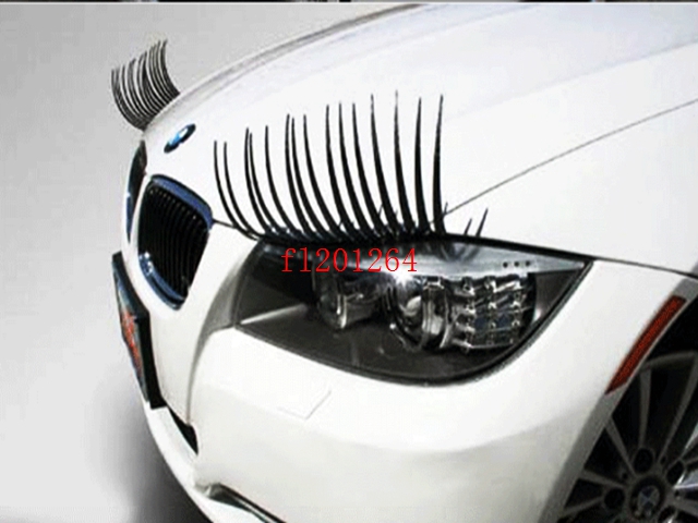 Free Shipping Car Styling Decal Black Eyelashes Vehicle Headlight Decorative Sticker 3D Charming car Eyelash,500pcs/lot