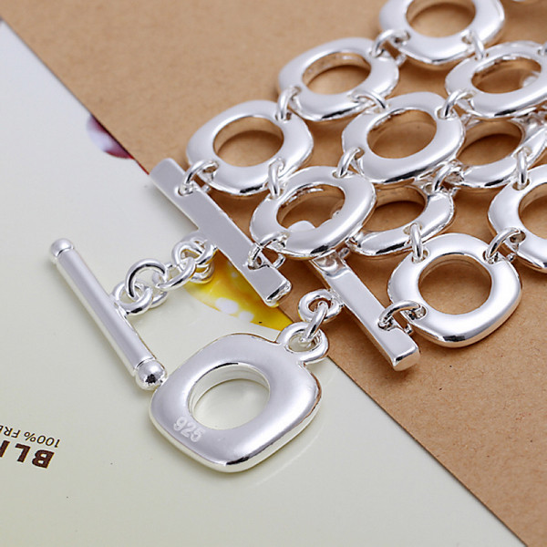 Hot sale 925 silver Full inlay Yellowstone Plum flower Bracelet DFMCH095, new fashion 925 sterling silver Chain link gemstone bracelets