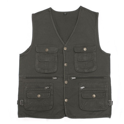 Fall-Free shipping Hot 2016 men's plus size jacket denim vest and outdoor casual multi-pocket Journalist and Photographer Waistcoat