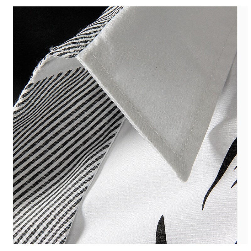 Podom 4 Color 2015 Men Autumn New Fashion Slim Long Sleeve Dress Shirts Novelty Dragon Tattoo Printed Casual Shirt Camisa S-XL FG1511