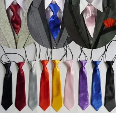 Children's necktie solid 38 colors baby's ties 28*6cm neckwear rubber band neckcloth For kids Christmas gift Free Fedex UPS TNT