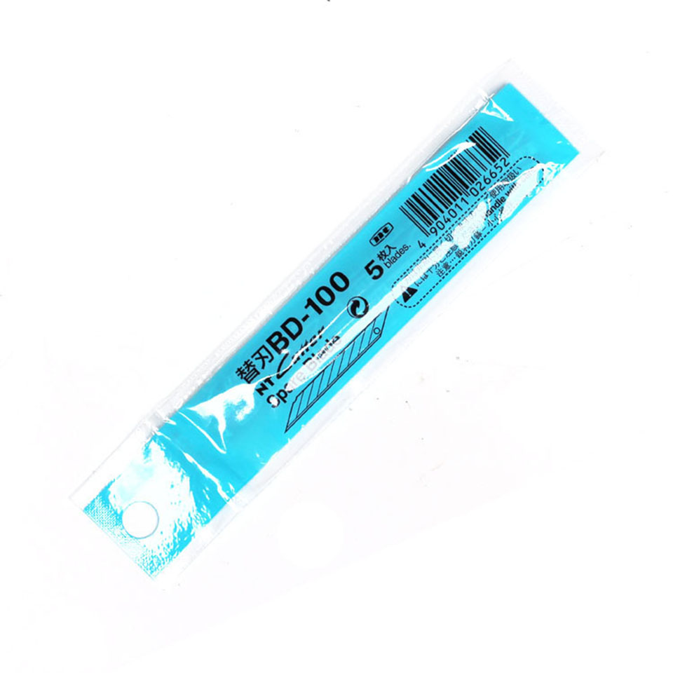 Genuine NT Cutter BD-100 Replacement Blades - 30° 9mm Pointed Utility Knife Blades for Craft, Vinyl Wrap & Leather, 50-Pack Stainless Steel Spare Blad