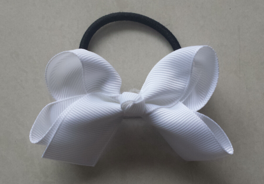 New Hair Bows with bobbles Alligator Clips ponytails Elastic Baby Hairwear Ribbon bows flower hairband accessories PJ5201