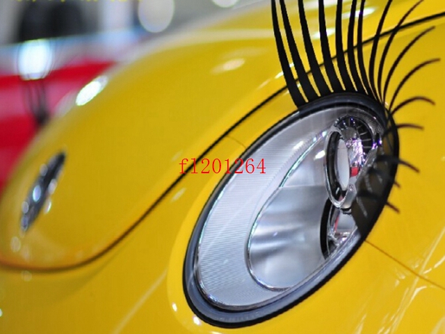 Free Shipping Car Styling Decal Black Eyelashes Vehicle Headlight Decorative Sticker 3D Charming car Eyelash,500pcs/lot