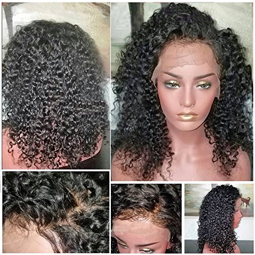 hd 360 lace frontal wigs kinky curly Brazilian human hair wig Pre Plucked Natural Hairline 150% Density glueless virgin remy 13x4 front diva1