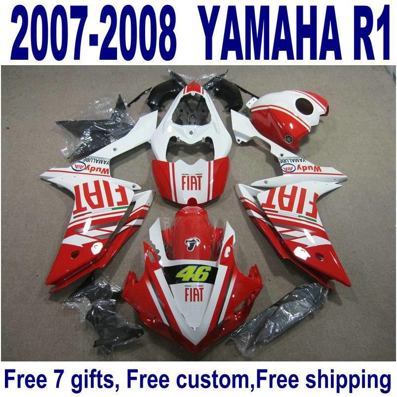 HOT ABS fairing kit for YAMAHA YZF R1 2007 2008 red white black high quality fairings set YZF-R1 07 08 YQ41, Same as the picture shows
HOT ABS fairing kit for YAMAHA YZF R1 2007 2008 red white black high quality fairings set YZF-R1 07 08 YQ41, Same as the picture shows
