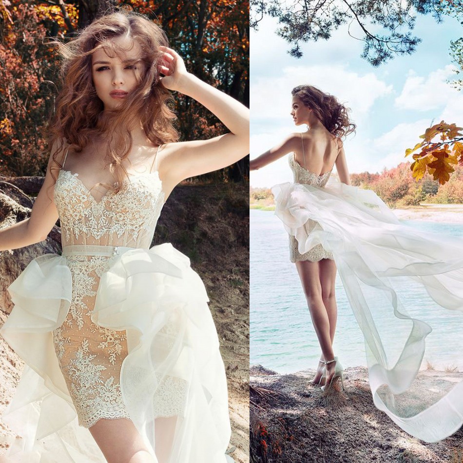 Champagne High Low Beach Wedding Dresses Sexy Spaghetti Short Wedding Dresses Bridal Gowns Applique Organza Wedding Dress Detachable Gowns, Pink
Champagne High Low Beach Wedding Dresses Sexy Spaghetti Short Wedding Dresses Bridal Gowns Applique Organza Wedding Dress Detachable Gowns, Pink