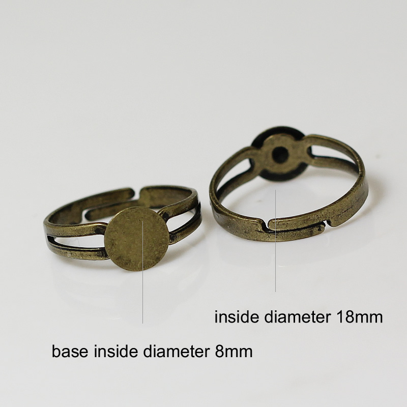 Beadsnice fashion jewelry components pad diy ring blank findings adjustable brass ring base glue on cabochon for handmade ID 32247