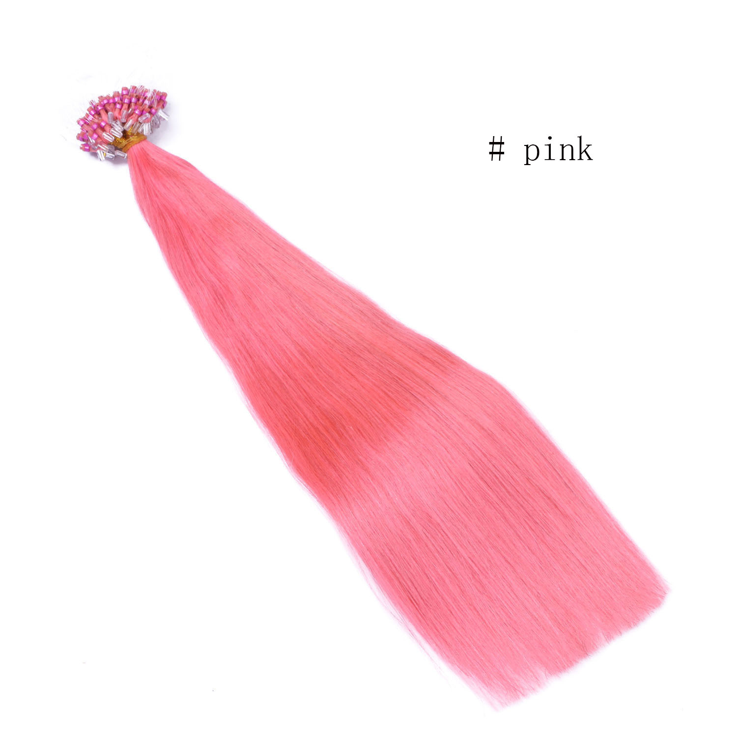7a micro loop hair extension 0 5g strand 200s brazilian straight hair remy human hair 1624 inch 1 1b 2 4 6 8 27 99j 613 60 pink