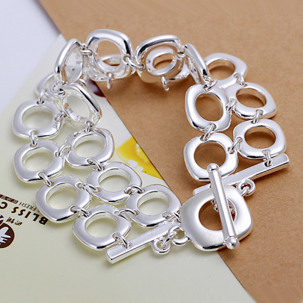 Hot sale 925 silver Full inlay Yellowstone Plum flower Bracelet DFMCH095, new fashion 925 sterling silver Chain link gemstone bracelets