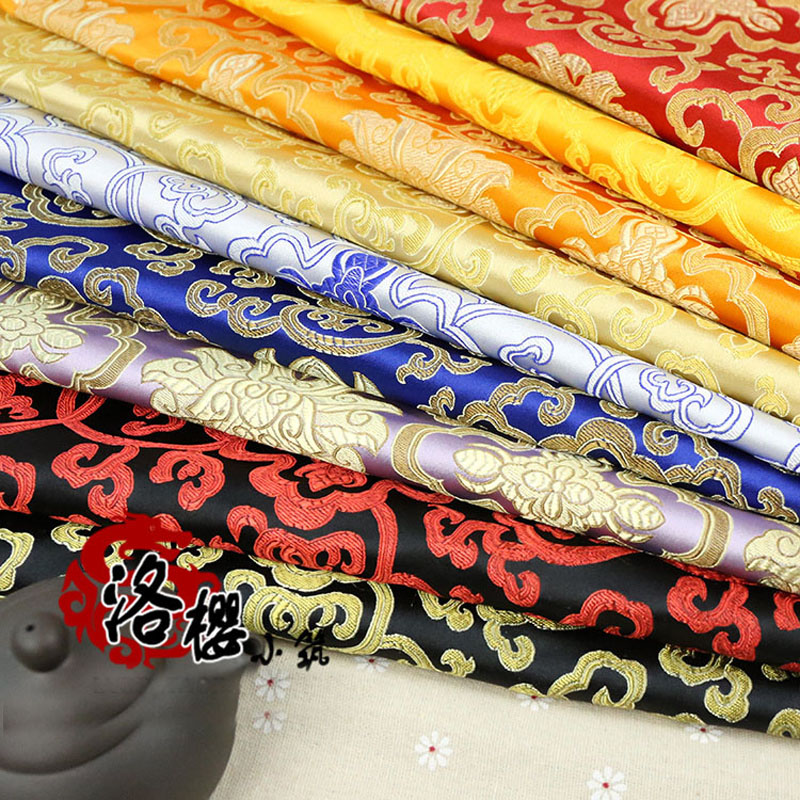 Ancient Chinese Clothing Hanfu Baby Clothes Kimono Silk Cloth Advanced Fabric Brocade Rich flowers Series by the metre