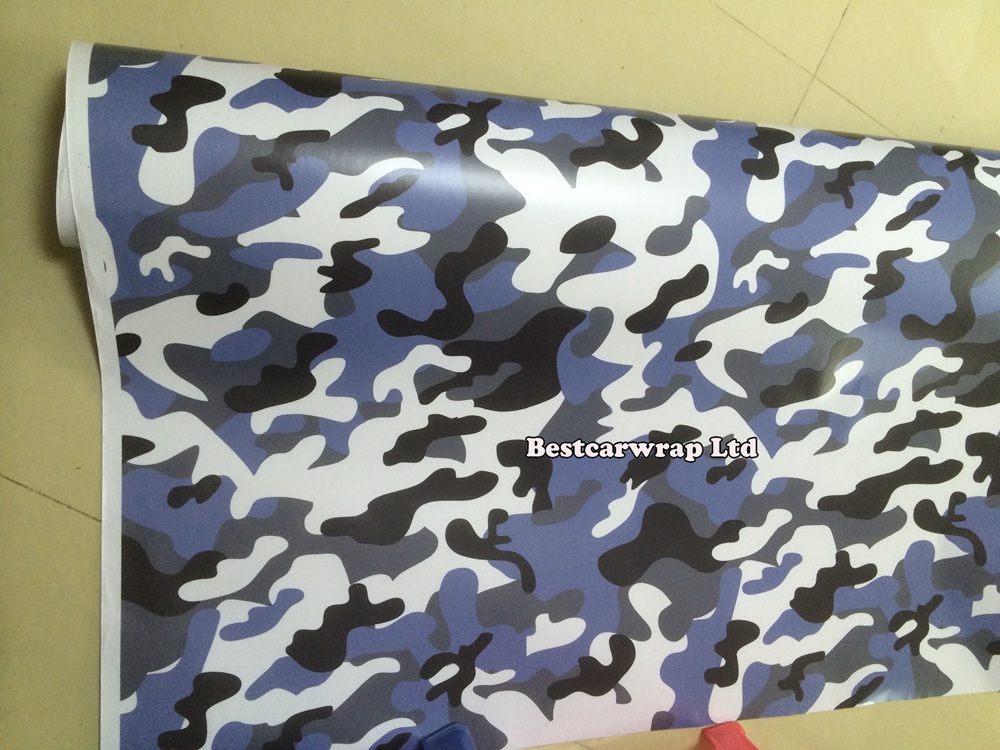 Blue Snow style CAR CAMO KIT VINYL Wrap Camouflage Sticker GRAPHICS STICKERS DECALS BONNET ROOF GOLF size 1.52x30m/Roll Free Shipping