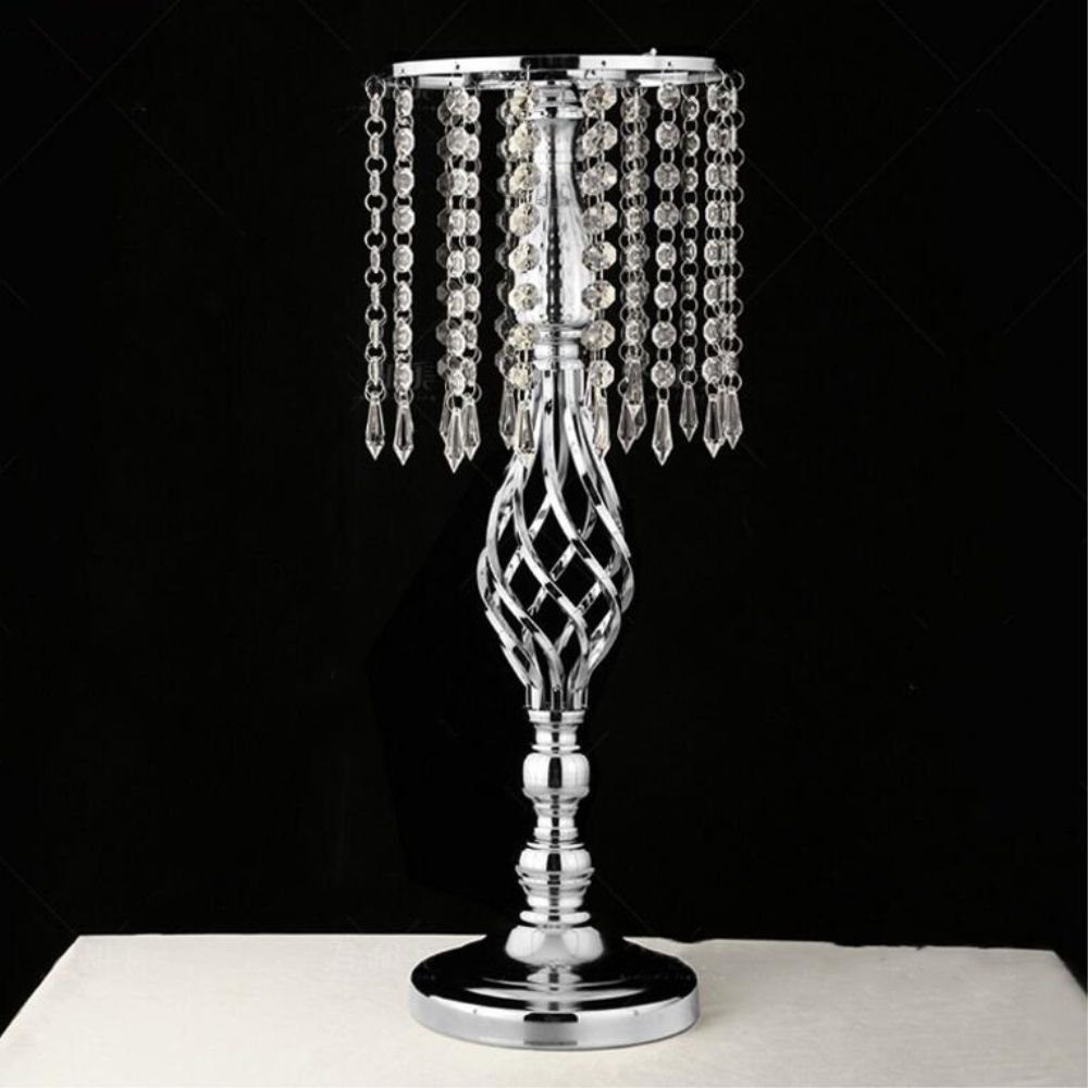 Exquisite Flower Vase Twist Shape Stand Golden/ Silver Wedding/ Table Centerpiece 52 CM Tall Road Lead Home Decor