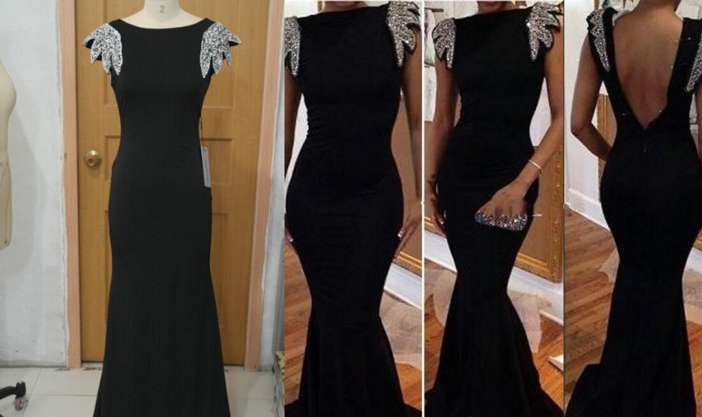 In Stock Custom Fancy Long Prom Dress Lady Formal Dress Taffeta Mermaid Party Gown Sweep Train Sequin Beaded Backless Prom Evening Dresses