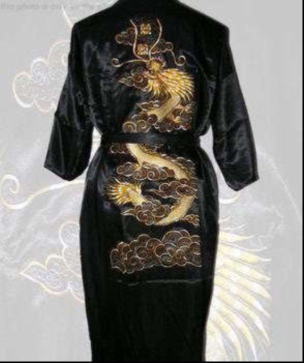 Wholesale-Chinese men's silk/satin bathrobe robe/gown M L XL XXL