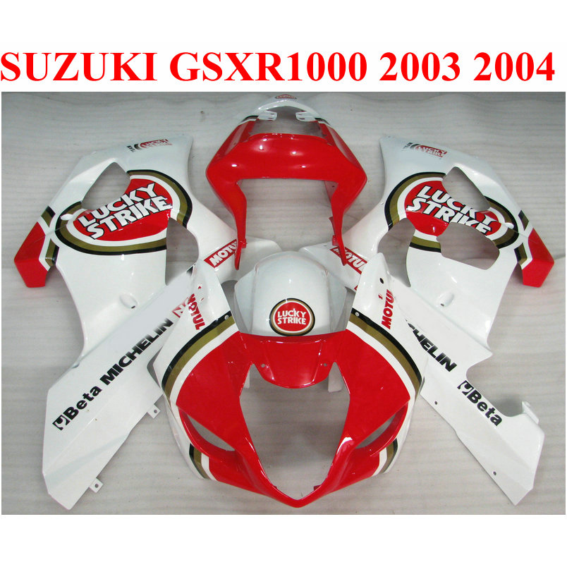 Motorcycle fairings for SUZUKI GSXR 1000 K3 k4 2003 2004 white red LUCKY STRIKE GSXR1000 03 04 ABS fairing kit BP13, Same as the picture shows
Motorcycle fairings for SUZUKI GSXR 1000 K3 k4 2003 2004 white red LUCKY STRIKE GSXR1000 03 04 ABS fairing kit BP13, Same as the picture shows