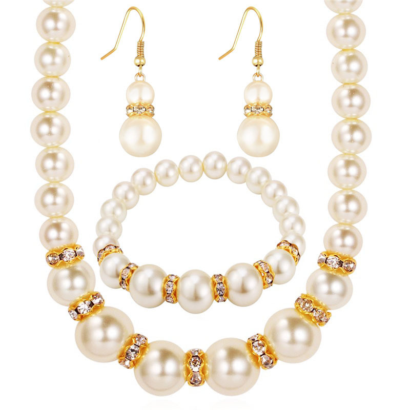 Pearl Jewelry Sets African Bead Platinum Plating Austrian Crystal Necklace Earrings Women Bridal Gift Party Jewelry Set, Multi
Pearl Jewelry Sets African Bead Platinum Plating Austrian Crystal Necklace Earrings Women Bridal Gift Party Jewelry Set, Multi