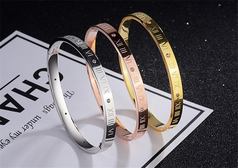 Vecalon Fashion Rome figures Lovers Anniversary Bangle crystal Cz Titanium Steel Party wedding Bracelet For women men Jewelry
Vecalon Fashion Rome figures Lovers Anniversary Bangle crystal Cz Titanium Steel Party wedding Bracelet For women men Jewelry