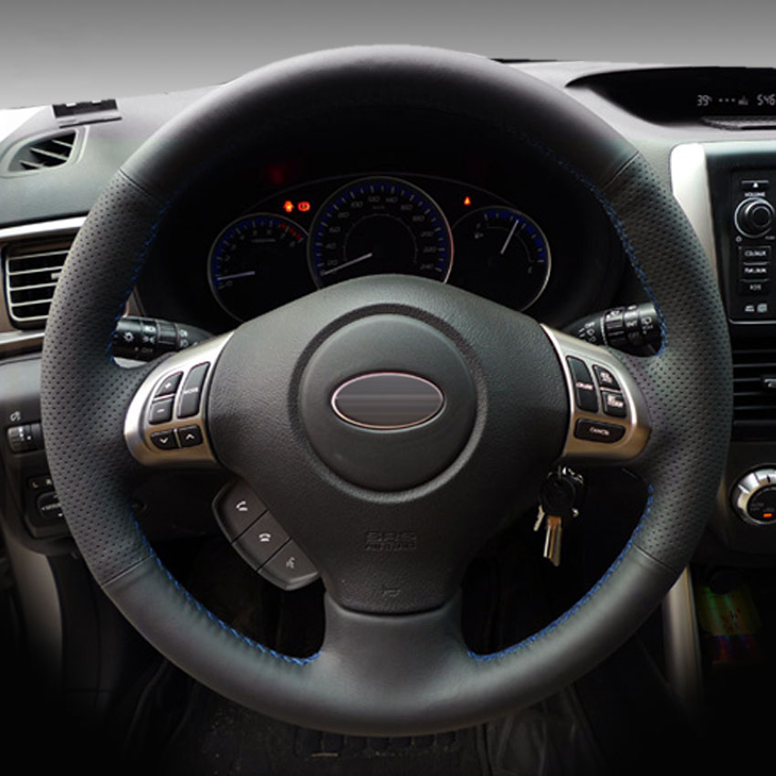 Case for SUBARU FORESTER old model Steering wheel cover Genuine leather DIY Car styling Hand sewing steering wheel covers
