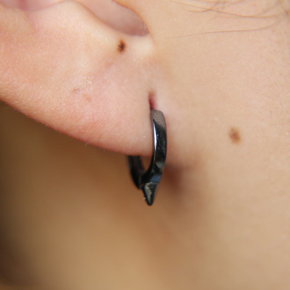 2024 925 sterling silver mini Circle spike hoop 10mm dainty huggie hoop women girl classic simple gold plated hoop earring