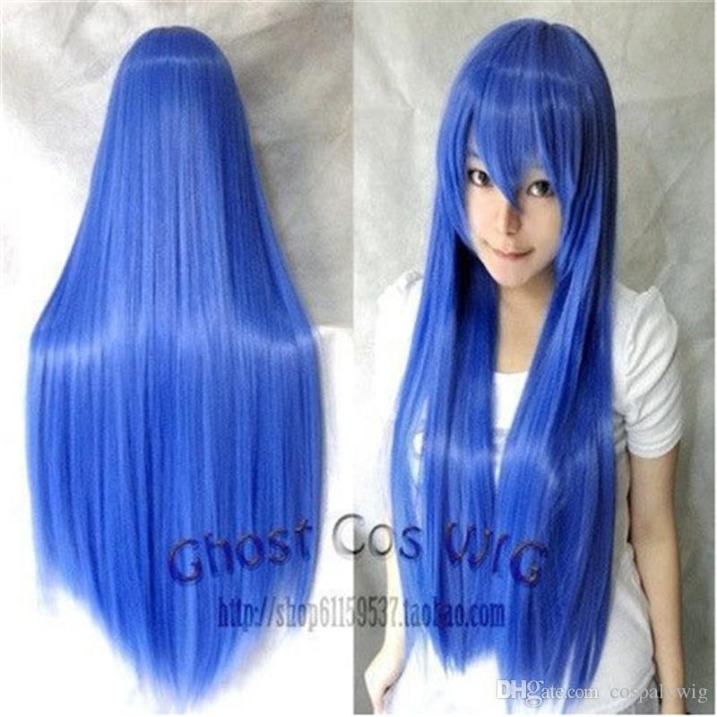 WoodFestival Synthetic Hair Straight Long Wig With Bangs Cosplay Wigs For Women Pink Red Blue Purple Blonde Brown Black Green 80cm