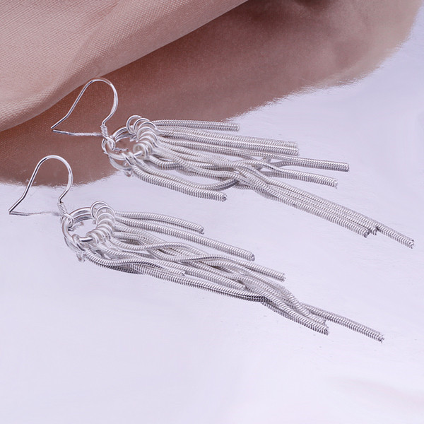 Brand new sterling silver plated Wicker Earrings DFMSE273,women's 925 silver Dangle Chandelier earrings 10 pairs a lot factory direct