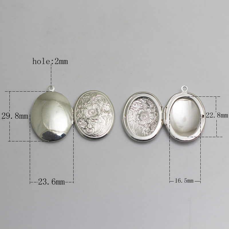 Beadsnice flower locket blank photo locket charm brass oval vintage locket necklace gift findings supplies free shipping ID 3361